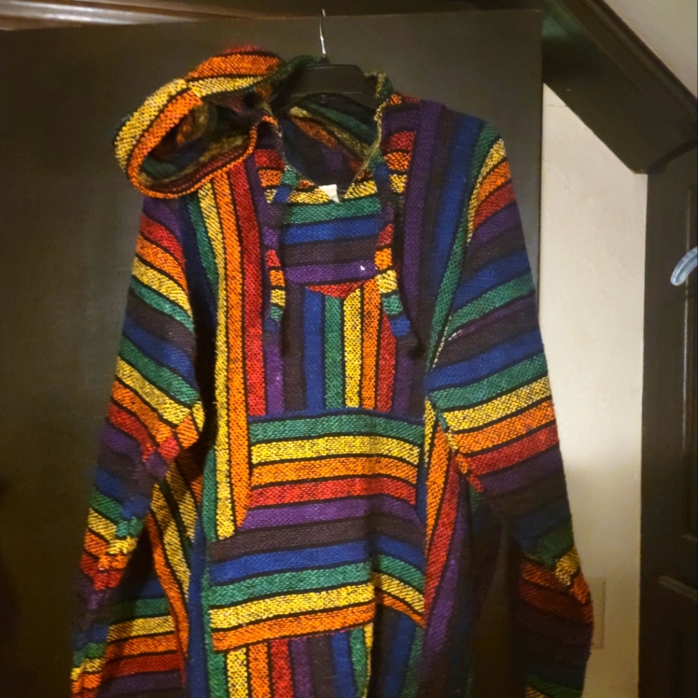 Black Rainbow Mexican Surfer Baja XL Sweater  Hoodie